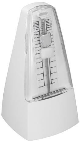 Mechanisches Metronom, Hochpräzise, ​​universell für Klavier, Gitarre, Violine, Schlagzeug, Keine Batterien Erforderlich, Präzise Bewegung (WHITE)