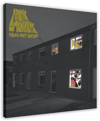 YVNESAQ Arctic Monkeys Lieblingsalbum Worst Nightmare auf Leinwand, Poster, Wandkunst, Dekordruck, Bild Gemälde für Wohnzimmer, Schlafzimmer, Dekoration, Rahmen-Stil, 70 x 70 cm