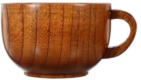 Gatuida Holzbecher Kleine Kaffeetasse Hölzerne Trinkbecher Mit Ergonomischem Griff Für Kaffee Tee Und Wasser Für Zuhause Büro Und Alltag 4.41 X 3.46 X 2.24 in