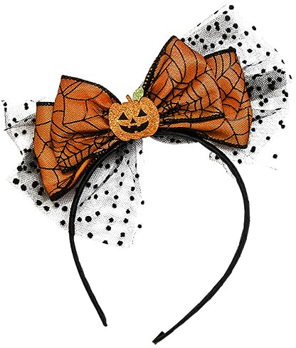 AOKWAWALIY Halloween Stirnband Mit Kürbis Schleife Leichtes Party Haarband Für Erwachsene Lustiger Kopfschmuck Für Halloween Party Und Festival
