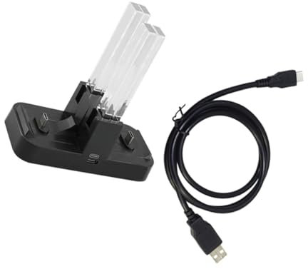 Hemobllo Cargador Switch Pro Ranuras Estación De Carga Soporte Controlador Luz RGB Compatible Cargador Original