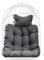 Mojia Egg Chair Cushion with Headrest Pillow, UV Resistant Thicken Hammock Swing Chair Cushion Replacement for Outdoor Indoor (Dark Gray)