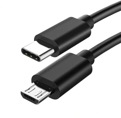 USB C to Micro USB Cable (Micro USB to Type C) - Works with Camera, Camcorder, SAT NAV, Dashcam, Power Bank, Portable Speaker, Mobile, Tablet, eBook reader, Portable Hard Drive and more (2M)