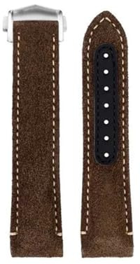 MBUIOPJ 21 mm Vintage-Uhrenarmband aus mattiertem Leder for Herren, kompatibel mit Omega Dark Side of the Moon Speedmaster 311.92.44, Uhrenarmband mit Faltschließe(Brown-silver)