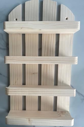 VLASVE Holzregal mit 4 Ebenen, Naturholz
