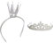 Healvian 2st Party-haarreifen Kronenhaar Tiara Zum Kindergeburtstag Haarschmuck Party-kopfbedeckung Party-kopfschmuck Prinzessin Tiara Stirnband Silver