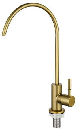 Küchen Trinkwasserhahn nur kalt gefiltert Armatur Küchenspüle 360 ° drehbar Gold Spültischarmatur Mischbatterie Wasserhahn Küche