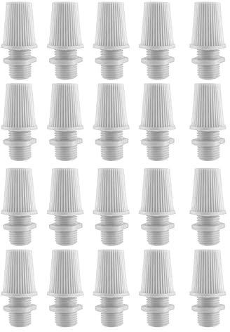 Allayu 30 teiliges Kabelset, Entlastungen und Ersatz, 30 Kabelbefestigungen für die Lampe, verstellbar mit Kabel und Anhängerklemmschrauben, Weiß