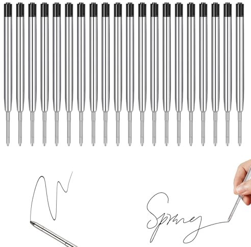 20 PCS Applies to Parker Pen Refills,Pen Refills Black Ballpoint,0.7mm Applies to Parker Rollerball Refill,Biro Refills,Suitable for Most Ballpoint Pens (Black)