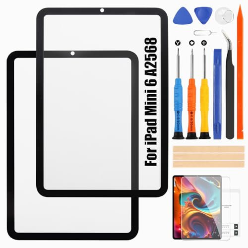 per iPad Mini 6 (6a Generazione) 2021 Schermo Ricambio - per iPad Mini 6 Vetro Sensor per iPad Mini6 8.3” A2568 Pannello Sostituzione Kit Parti di Riparazione Black (Non LCD e Touch Screen)