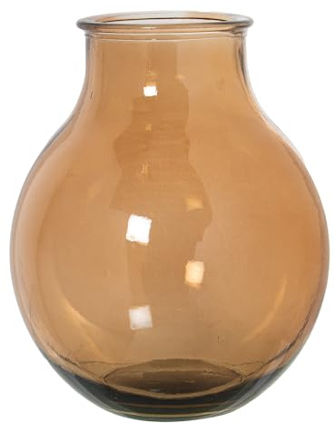 JARRÓN VIDRIO RECICLADO 36CM MARRÓN_°29X36CM BOCA:°12,5CM