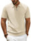PJ PAUL JONES Polo da uomo a maniche corte con cerniera a 1/4, polo da golf, maglietta casual, Albicocca, S