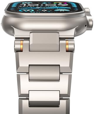 Correa de Metal para Apple Watch Ultra 2/Ultra/Series 10/9/8/7/6/5/SE, 49mm/46mm/45mm, Cierre Magnético, Acero Inoxidable (Titanio, 44mm/45mm/46mm/49mm/42mm(Series 3 2 1))