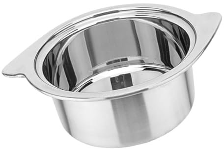 Cabilock Pentola Per Induzione in Acciaio Inox Da 16 Cm Senza Coperchio in Acciaio Per Uso Alimentare Argento