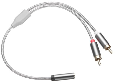 DMiotech 3.5mm to RCA Cable, 1.08ft 3.5mm Female to 2 RCA Male Aux Audio Adapter RCA Y Splitter for Smartphones, Speakers, HDTV, Tablets, Home Theater