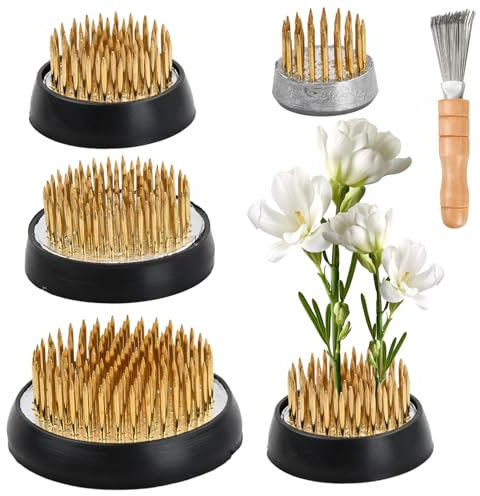 Blumen Frosch, 4 Stück Steckigel Blumen, Blumendekoration, Rund Blumenigel, Flower Frog Blumenarrangement, Blumenhalter Ikebana, Edelstahl-Nadel für Blumenschmuck (23mm/36mm/43mm/54mm)