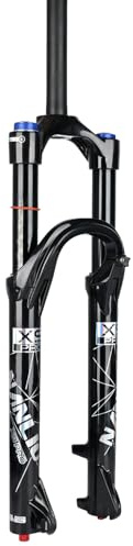 NANLIO Bicycle Fork Suspension X9 PRO 34MM 26 27.5 29inch MTB Bike Fork Damping Oil & Gas Fork Manual Control Lock 140/160MM (X9 Pro Black-27.5 Manual 140mm)