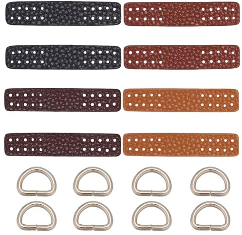 CALFOVERA 4 Set di Fermagli Laterali A D con Fibbia in Pelle PU Fermaglio di Sospensione per Borsa Staccabile Gancio di Montaggio per Tracolla Rettangolare in Pelle per Borsa A Tracolla Fai da Te