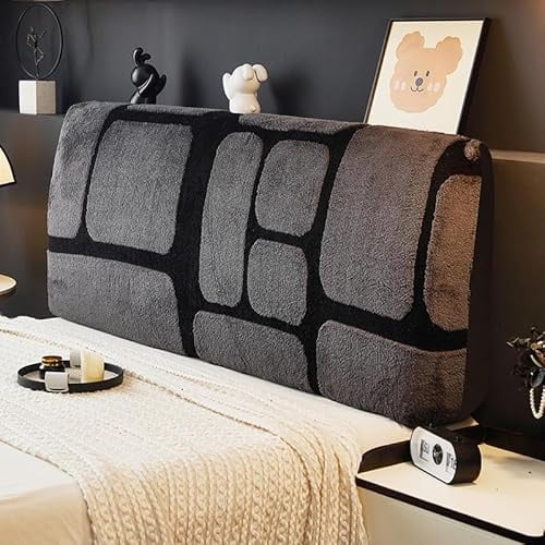 Generisch Plüsch-kopfteilbezug Für Schlafzimmermöbel, Staubdichter Schutz Für Queen-Size-betten, Dehnbarer, Waschbarer Schonbezug Für Das Kopfteil des Bettes