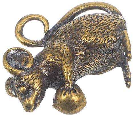 VILLCASE Messing Maus Anhänger Charm Handgefertigt Kupfer Ratte Schlüsselanhänger DIY Basteln Geschenk Langlebig Filigran Glücksbringer Zubehör