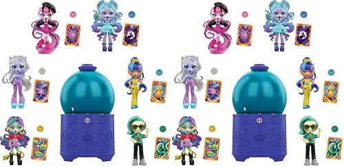 Monster High Zaubertränke Kristallkugel-Minipuppen, ca. 8 cm große Überraschungsfiguren mit Water Reveal, Talismanen und Schicksalskarte (Figuren können abweichen), JCX99 (Packung mit 2)