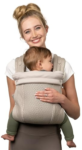 Infantino Honey Blossom Baby Carrier, Ergonomic Infant to Toddler Carrier, Hip Healthy “M” Position Support, Adjustable Sliding Seat, Padded Cross-Back Straps, 7-40 lbs, Moon Beam