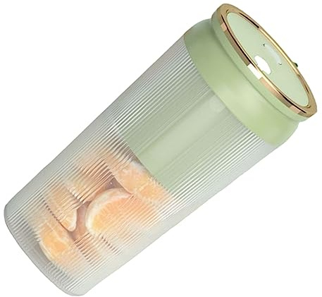 Jiawu Mini Exprimidor Portátil con Carga USB, Exprimidor de Frutas Inalámbrico, 300 Ml, Licuadora de Acero Inoxidable Inodoro para Batidos de Jugo, Hogar, Dormitorio, Viajes, Verde Claro (verde claro)