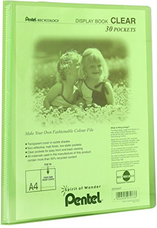 Pentel A4 Recycology Display Book with 30 Clear Pocket - Green