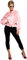 Smiffys Veste Grease Pink Ladies, Rose, avec logo brodé
