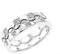 Tuscany Silver Damen Sterling Silber Überzogen mit Rhodium Weiß kubic Zirkonia Pave set Zwei-set Stacking Zig Zag Ring 1mm L