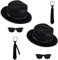 Spassprofi 2 Blues Brothers Sets Hut, Brille und 2 Schlipse Kostüm Set Fasching