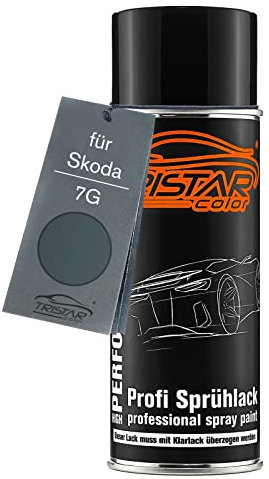 TRISTARcolor Autolack Spraydose für Skoda 7G Metal Grau Metallic Basislack Sprühdose 400ml