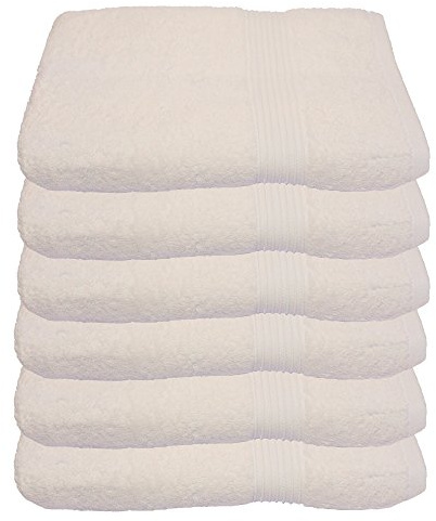 Julie Julsen 6er Pack Handtuch 23 Farben erhältlich weich und saugstark 500gsm Öko Tex Natur weiß 50 x 100 cm