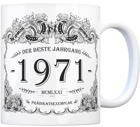 trendaffe - 1971 der Beste Jahrgang Kaffeebecher - EIN tolles Geschenk zum Geburtstag für Wein Liebhaber und alle die im Jahr 1971 geboren sind.