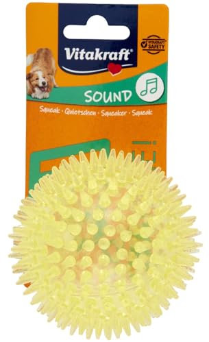 Vitakraft Igelball, Spielzeug für Hunde, robustes Hundespielzeug, mit Quietscher, aus thermoplastischem Gummi, fördert die Zahnfleischdurchblutung (1 Stück)