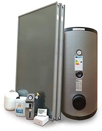 Kit impianto solare termico circolazione forzata per produzione Acqua Calda Sanitaria, 3-4 persone, bollitore 300 litri, FKS (1, Impianto con bollitore doppiaserpentina)