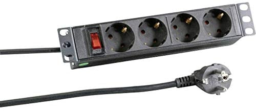 EFB-Elektronik EK631DE.11 Zoll Netzwerkschrank-Steckdosenleiste inkl. 2 Metallhalterungen Fuer 10