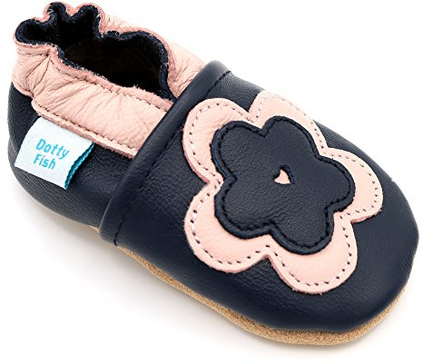 Dotty Fish Chaussures Bébé Premiers Pas Cuir Souple Antidérapantes 0-5 Ans | Pieds nus, Semelles souples, Léger, Flexible, Respirant, Chevilles élastiques