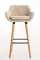 CLP Set De 2 Taburetes Grant Tapizados En Tela con Respaldo & Reposapiés I 2 Sillas De Bar con Base De Madera & Reposapiés, Color:Crema