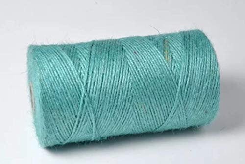 3 Ply Coloured Jute Twine Spool of 328ft / 100mtrs Gift Garden Burlap Craft string cord (Aqua)