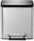 EKO Ecocasa Recycling Kitchen Bin 15+15Litre, Pedal Rubbish Bin with Two Removable Inner Buckets, Perfect for Kitchen & Home, Stainless Steel