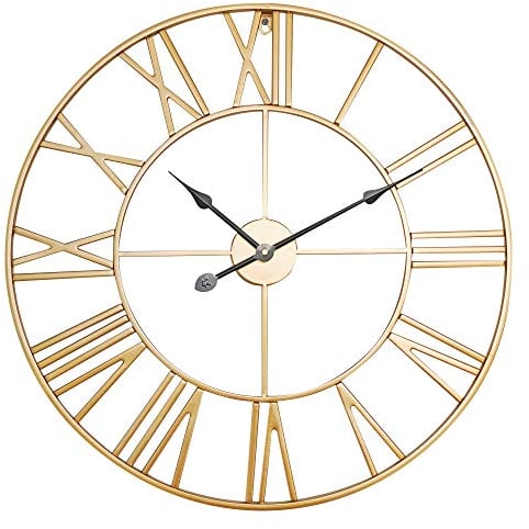 Casa Chic Wanduhr für Küche Wohnzimmer Badezimmer, Uhr Lautlos, Wanduhr Groß, Metall Uhren mit Quarz-Uhrwerk, Große Küchenuhren, Wand-Uhr Modern, Vintage Wanduhr ohne Tickgeräusche, Outdoor Uhr 73 cm