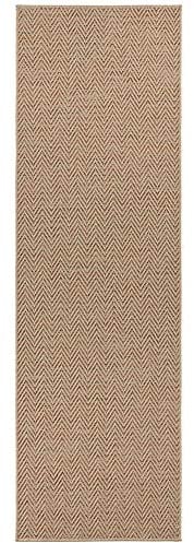 BT Carpet Nature Läufer In- und Outdoor – Schlingen Küchenläufer Rutschfest Flachgewebe Kurzflor Woll-Optik Fineloop Küchenteppich für Flur, Garten, Terrasse, Badezimmer – Beige Terracotta, 80x350cm