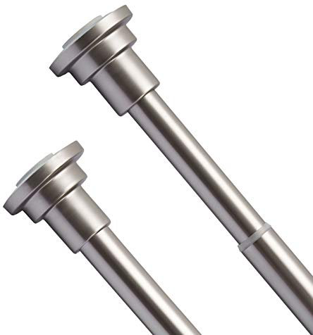 Hododou Telescopic Spring Tension Rod Extendable Length 83-150cm for Bathroom Bathtub Kitchen Wardrobes Doorways, Heavy Duty Rust-Resistance Adjustable Hanging Pole with No Drilling, Nickel