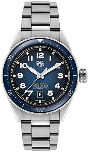 TAG Heuer Orologio Autavia 42 mm Kaliber 5 COSC Ceramica blu automatico Acciaio WBE5116.EB0173, Armband