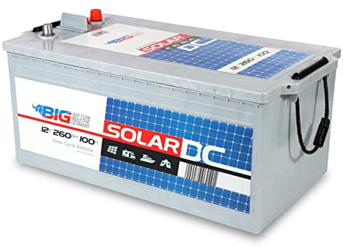 BIG Solarbatterie 12V 260Ah C100 (Versorgungsbatterie) - Professional Solar DC Batterie (12 Volt) für Photovoltaik-Inselanlage & Solaranlage für Wohnmobil, Gartenhaus, Camping & Co.