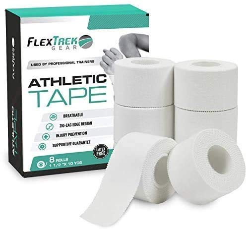 AFFORDTEX Sports Tapes 8 Kleberollen Bundle mit Kleberückständen Sportband mit ZickZackRand für einfaches Abreißen hautfreundliches athletisches Klebeband von 1,5 x 9,1 m für Sportler,