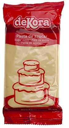 Dekora - Kuchendeko Fondant Gelb - Tortenfondant Zuckerpaste für Torten und Cupcakes - Rollfondant für die Herstellung aller Arten von Dekorationen - Einfaches Formen - 250 g