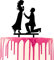 CARISPIBET cake topper groom proposing to bride engagement wedding cake decorative tool acrylic silhouette