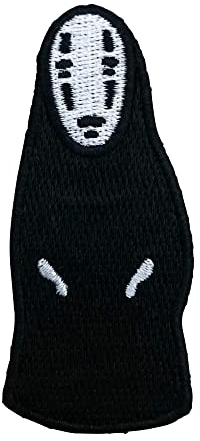 Urbanski Patch Gespenst Geist mit schwarzem Umhang zum Aufbügeln 7,8 x 3,5 cm | Aufnäher Applikation Bügelbild